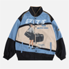 Bej Aelfric Eden Varsity Parçalı Retro Unisex Bomber Ceket