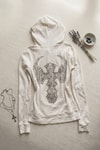 Beyaz Cross Wings Gotik Y2K Crop Hırka