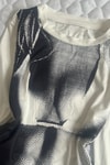 Beyaz Gotik Girl Body Y2K Uzun Kollu Crop