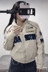 Beyaz Motor Racer Retro Y2K Unisex Ceket