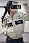 Beyaz Motor Racer Retro Y2K Unisex Ceket