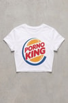 Beyaz Porno Kink Y2K Kısa Kollu Crop