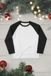 Beyaz Raglan T-Shirt Siyah Kollu Pijama Takımı