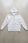 Beyaz Sisli Streetwear Kapüşonlu Unisex Hırka