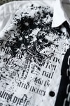 Beyaz Skull Gotik Siyah Zincir Baskılı Kravatlı Grunge Y2K Unisex Uzun Kollu Gömlek