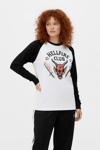 Beyaz Stranger Things Hellfire Club Raglan Siyah Kollu Pijama Takımı