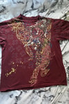 Bordo Angel Motifli Vintage Y2K Unisex T-Shirt