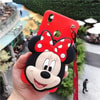 Cüzdanlı Ve Boyundan Asmalı Minnie Mouse 3D Iphone Telefon Kılıfları