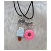 Dondurma Ve Donut Pembe Best Friends Kolye