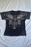Füme Gotik Stone Free Winged Skull Cyber Grunge Unisex T-Shirt