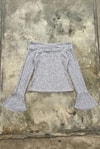 Gri Black Stones Nana Goth Girl Manga İspanyol Kol Y2K Uzun Kollu Crop