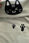 Gri Kawai Cat Harjauku Y2K Uzun Kollu Off Shoulder