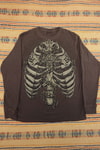 Kahverengi Anatomi Kaburga Gotik Unisex Sweatshirt