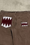 Kahverengi Domo-Kun Y2K Unisex Baggy Pantolon