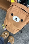 Kahverengi Rilakkuma Ayıcık Kulaklı Unisex Sırt Çantası