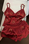 Kırmızı Hello Kitty Crop ve Şort İKili Takım