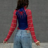 Kırmızı Spider Çıtçıtlı Uzun Kollu Body