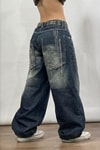 Lacivert D2T Vintage Yıkamalı Baggy Y2K Pantolon 
