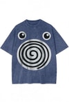 Lacivert Yıkamalı Poliwag Pokemon Unisex T-Shirt