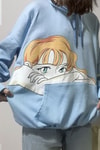 Mavi Comic Girl Anime Y2K Unisex Kapüşonlu Sweatshirt