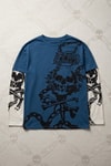 Mavi Gotik Skull Beyaz Kollu Y2K Unisex Sweatshirt