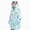 Mavi Hello Kitty Baskılı Fermuarlı Kapüşonlu Sweatshirt