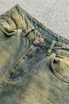 Mavi Sarı Eksitme Düz Y2K unisex Baggy Şort