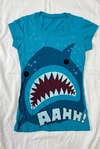 Mavi Shark AAHH! Y2K Kısa Kollu Crop