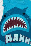 Mavi Shark AAHH! Y2K Kısa Kollu Crop