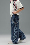 Mavi Tribal Gotik High Roller Y2K Unisex Baggy Pantolon
