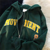 Movement College Yeşil Fermuarlı (Unisex) Kapüşonlu Sweatshirt