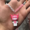 Pembe Anime Kuromi Renkli Zincirli Kolye