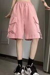 Pembe Cepli Kargo Şort