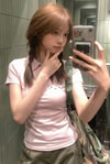 Pembe Ekose Polo Yaka Hello Kitty Y2K Kısa Kollu Crop