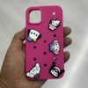 Pembe Jibbitzli Sanrio Hello Kitty Characters İphone Telefon Kılıfları