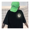 Reflektör Baskı Alien Siyah Unisex T-Shirt
