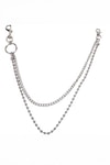 Silver 2 Zincirli Silver Boncuk Detaylı Gotik Pantolon Zinciri