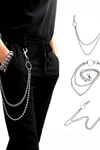 Silver 2 Zincirli Silver Boncuk Detaylı Gotik Pantolon Zinciri
