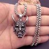 Silver Boynuzlu Şeytan Yüzü Kolye