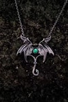 Silver Dragon Wing Demon Necklace Kolye