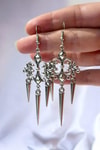 Silver Gotik Motifli Sarkıt küpe