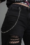 Silver Gotik Telli Dikenli Pantolon Zinciri