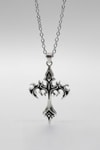 Silver Gotik Tribal Haç Kolye