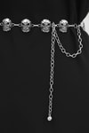 Silver Kuru kafalı Gotik Bel Zinciri