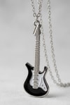 Silver Siyah Beyaz Elektro Gitar Kolye