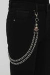 Silver Star and Skull Detaylı Çift Zincirli Gotik Pantolon Zinciri