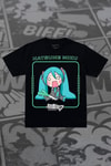 Siyah Anime Hatsune Miku Chibi Kawai Y2K Unisex T-Shirt