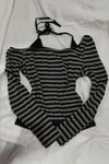Siyah Antrasit Gotik Grunge Ek Askılı Açık Omuz Y2K Uzun Kollu Crop