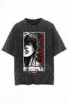Siyah Baki Hanma The Champion Yıkamalı Kumaş Unisex T-shirt