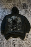 Siyah Batman Sırt Baskılı Cartoon Unisex Hırka